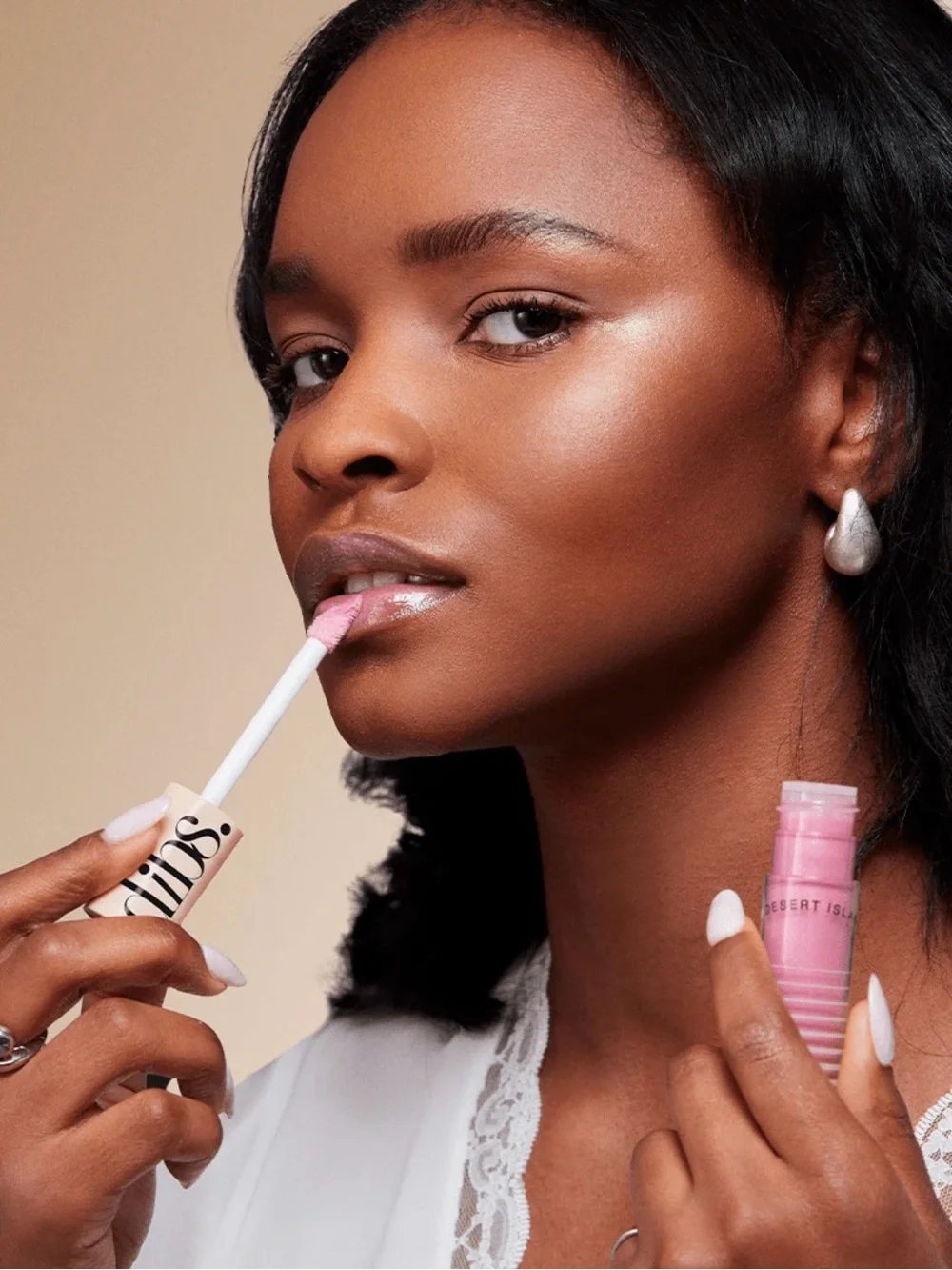DIBS Go To Glossy Balm Rock Candy -Pink Shimmer Lip Gloss
